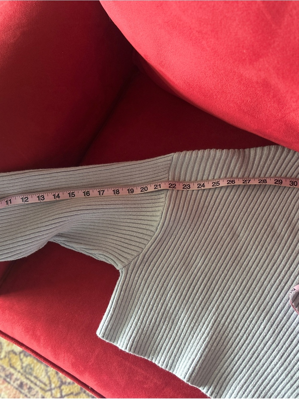 Cropped Ribbed Crewneck Sweater - Light Blue - Picture 3 of 4